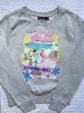 Barbie, Size S, Gray Pink Apres-Ski Club Sweatshirt